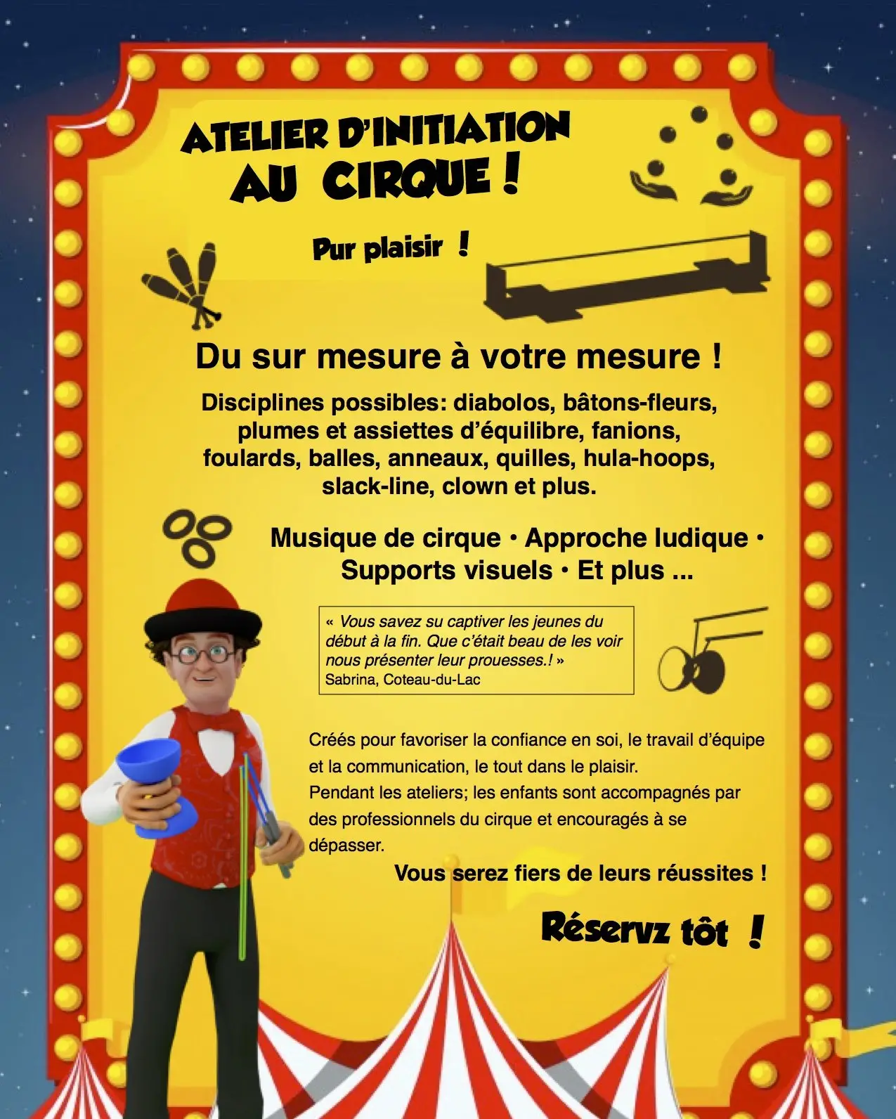 Atelier d'initiation au cirque